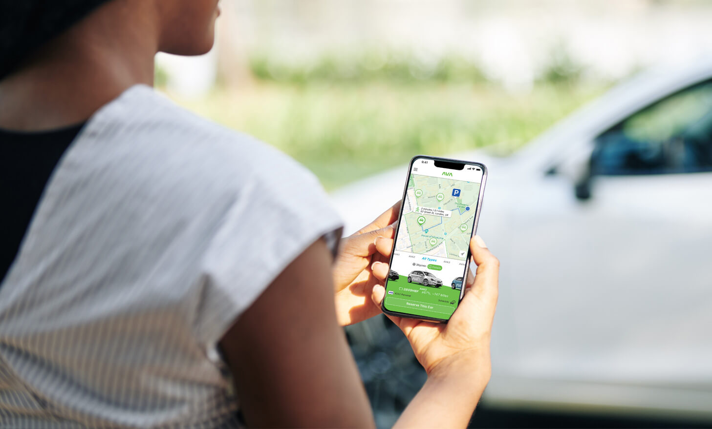 Shared mobility app on mobile phone