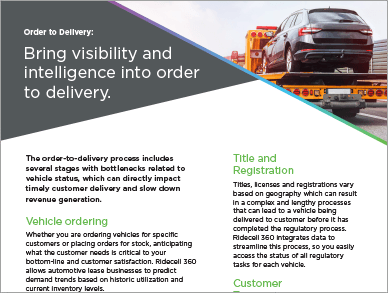 Ridecell 360 - Order to Delivery